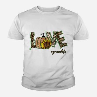 Pumpkin Love Gram Life Autum Sunflower Grandma Sweatshirt Youth T-shirt | Crazezy UK