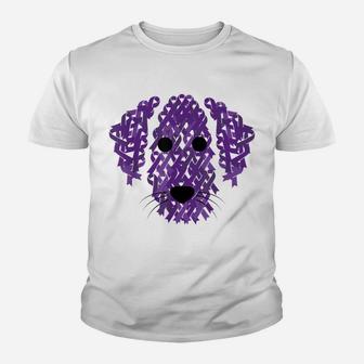 Purple Ribbon Dog Face Lupus Inspirational Awareness Gifts Youth T-shirt | Crazezy