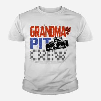 Race Car Themed Birthday Party Gift Grandma Pit Crew Costume Youth T-shirt | Crazezy