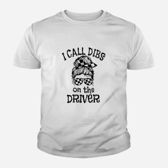 Race Wife Racing Stock Car Dirt Track Racing Dibs On Driver Youth T-shirt | Crazezy