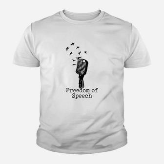 Radio Microphone Black Bird Flock Freedom Of Speech Youth T-shirt | Crazezy CA
