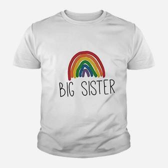 Rainbow Big Sister Youth T-shirt | Crazezy UK
