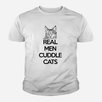 Real Men Cuddle Cats Youth T-shirt | Crazezy