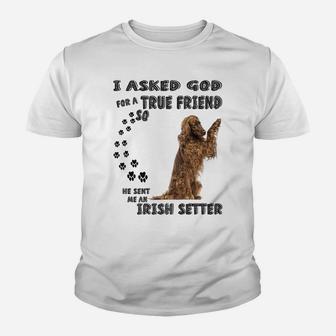 Red Spaniel Dog Mom Dad Quote Print, Cute Irish Red Setter Youth T-shirt | Crazezy