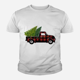 Red Truck With Christmas Tree Vintage Gifts Merry Christmas Youth T-shirt | Crazezy DE