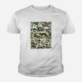 Reptiles Collection Chart Turtle Snake Species Vintage Youth T-shirt | Crazezy