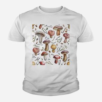 Retro Forrest Fungi Tee Cute Mushroom Cottagecore Aesthetic Youth T-shirt | Crazezy