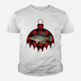 Retro Plaid I'm Dreaming Of A Crappie Christmas Fish Design Sweatshirt Youth T-shirt | Crazezy