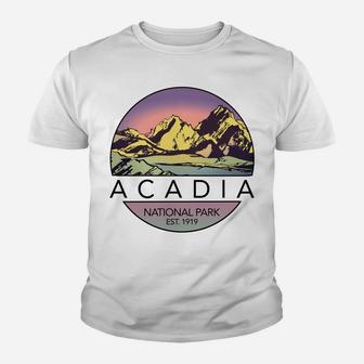 Retro Vintage Acadia National Park Long Sleeve Tee Shirt Youth T-shirt | Crazezy AU
