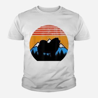 Retro Vintage Distressed Sunset And Mountains Chow Chow Youth T-shirt | Crazezy