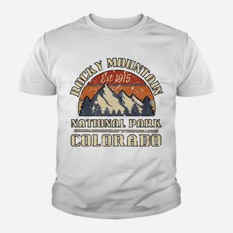 Rocky Mountain National Park Colorado Mountain Hiking Retro Youth T-shirt | Crazezy