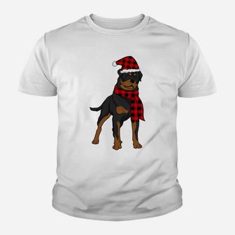 Rottweiler Buffalo Plaid Rotti Dog Lover Christmas Youth T-shirt | Crazezy CA