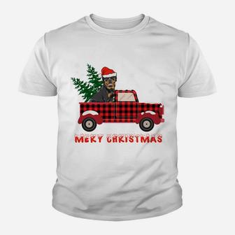 Rottweilers Christmas Truck Tree Mom Dad Dog Gift Youth T-shirt | Crazezy CA