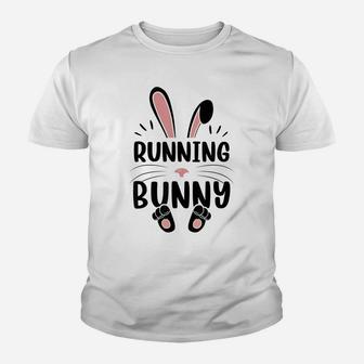Running Bunny Funny Matching Easter Bunny Egg Hunting Youth T-shirt | Crazezy