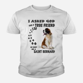 Saint Bernard Mom Dad Quote Costume, Cute Alpine Spaniel Dog Raglan Baseball Tee Youth T-shirt | Crazezy UK