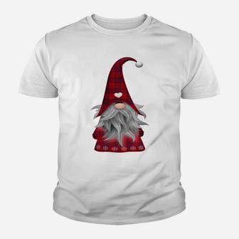 Santa Claus Garden Gnome Merry Christmas Plaid T Shirt Youth T-shirt | Crazezy