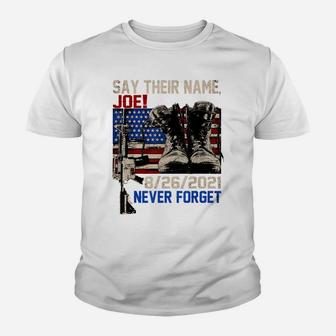 Say Their Names Joe Names Of Fallen Soldiers 13 Heroes Youth T-shirt | Crazezy