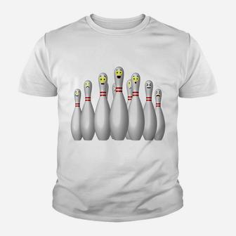 Scared Bowling Pins Youth T-shirt | Crazezy AU