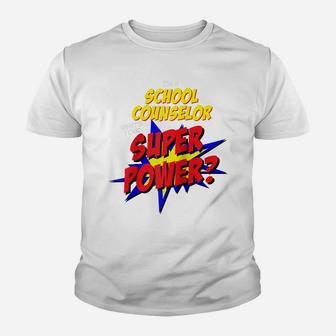 School Counselor Teacher Superhero Superpower Comic Book Raglan Baseball Tee Youth T-shirt | Crazezy