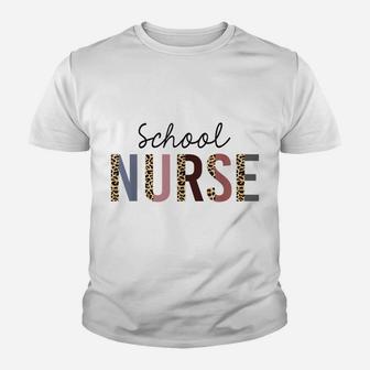 School Nurse Leopard Print Nursing Back To School Women Cute Youth T-shirt | Crazezy CA