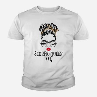 Scorpio Queen Woman Face Wink Eyes Lady Face Birthday Gifts Youth T-shirt | Crazezy