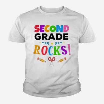 Second Grade Rocks First Day Of School Tee Youth T-shirt | Crazezy CA