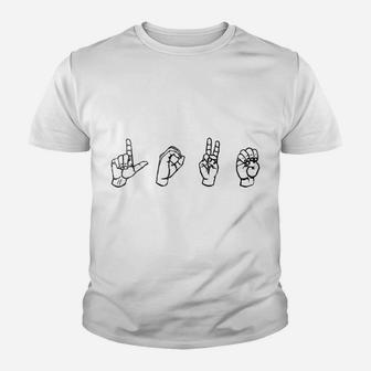 Sign Language Love Signed Asl Valentines Day Youth T-shirt - Thegiftio UK