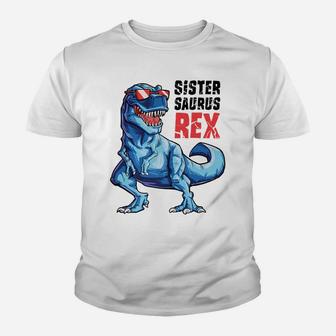 Sistersaurus T Rex Dinosaur Sister Saurus Family Matching Youth T-shirt | Crazezy