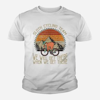 Sloth Cycling Team We Well Get There When We Get There Youth T-shirt | Crazezy AU