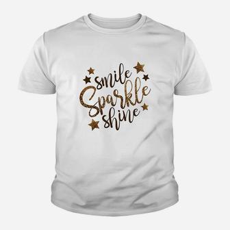 Smile Sparkle Shine Youth T-shirt | Crazezy UK