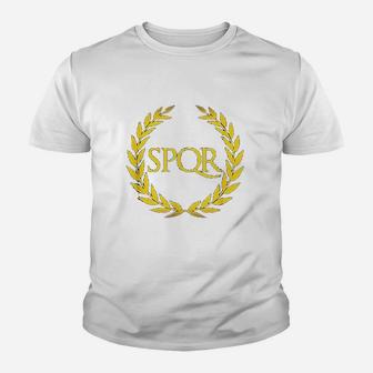Spqr Purple Senatus Populus Que Romanus Youth T-shirt | Crazezy