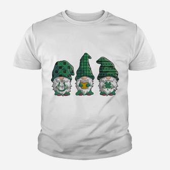 St Patricks Day Shirt Gnomes Gift Women Green Buffalo Plaid Youth T-shirt | Crazezy DE