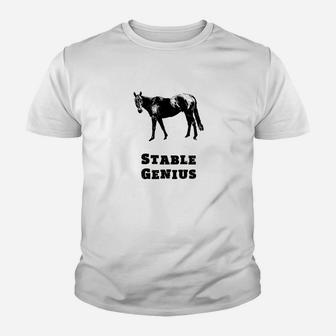 Stable Genius With Horse Satirical Funny Amusing Youth T-shirt - Thegiftio UK