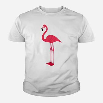 Standing Pink Flamingo Design Youth T-shirt | Crazezy