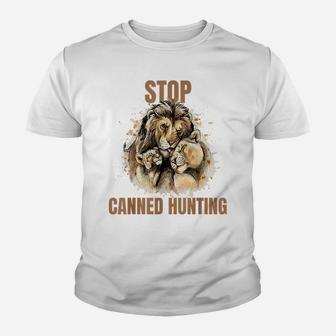 Stop Canned Hunting, Lion Lives Matter, End Trophy Hunt Youth T-shirt | Crazezy UK