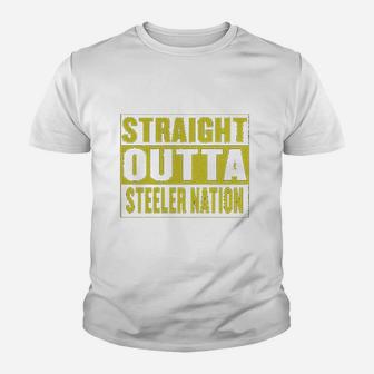Straight Outta Steeler Nation Football Cropped Youth T-shirt | Crazezy AU