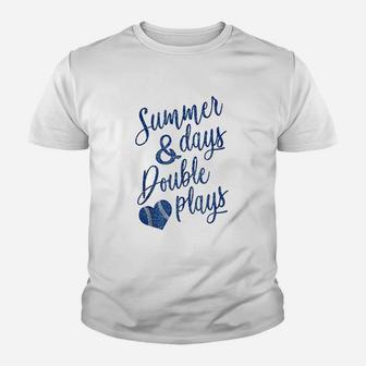 Summer Days Double Plays Baseball Softball Youth T-shirt | Crazezy DE