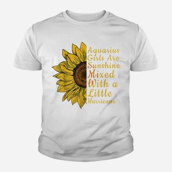 Sunflower Aquarius Woman January And February Birthday Gift Youth T-shirt | Crazezy