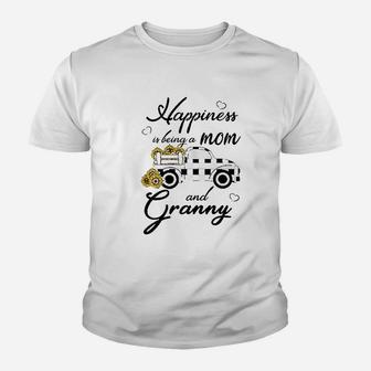 Sunflower Happiness Is Being A Mom And Granny Youth T-shirt | Crazezy UK