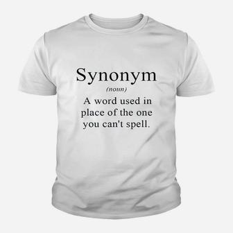 Synonym Definition Youth T-shirt | Crazezy