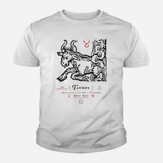 Taurus Astrological Sign Retro Zodiac W Youth T-shirt | Crazezy DE