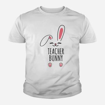 Teacher Bunny Funny Matching Easter Bunny Egg Hunting Youth T-shirt | Crazezy CA