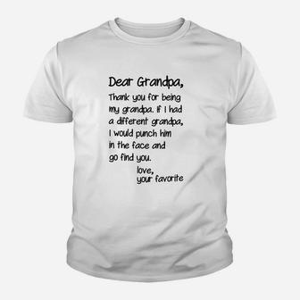 Thank You For Being My Grandpa Youth T-shirt | Crazezy UK