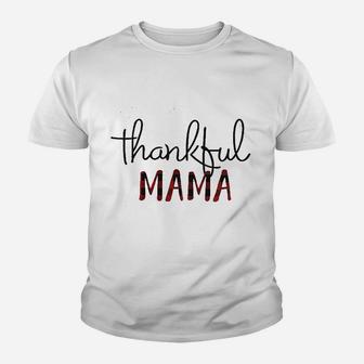 Thankful Mama Mom Letter Print Women Thanksgiving Youth T-shirt | Crazezy