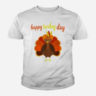 Thanksgiving Turkey Happy Thanksgiving Funny Holiday Print Youth T-shirt | Crazezy CA