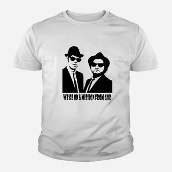 The Blues Brothers Inspired T We Are On A Mission From God Youth T-shirt | Crazezy UK