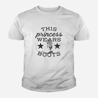 This Princess Wears Boots Youth T-shirt | Crazezy