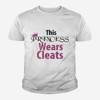 This Princess Wears Cleats Youth T-shirt | Crazezy