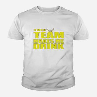 This Team Makes Me Drink Minnesota Funny Youth T-shirt | Crazezy