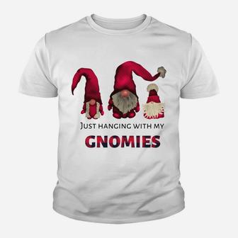 Three Gnomes - Just Hangin' With My Gnomies Buffalo Plaid Youth T-shirt | Crazezy AU